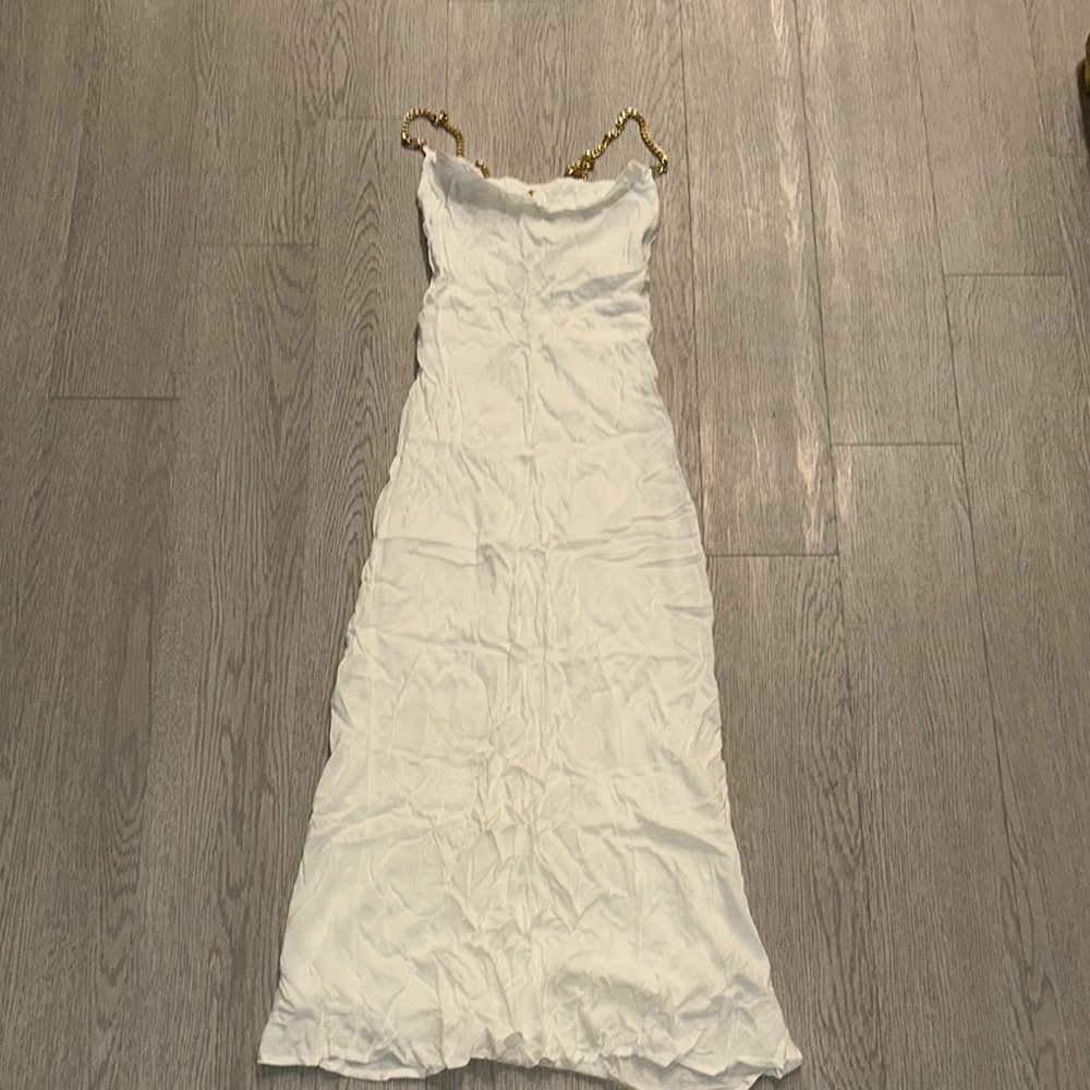 Hello Molly Embellished White Slip Dress for Weddings